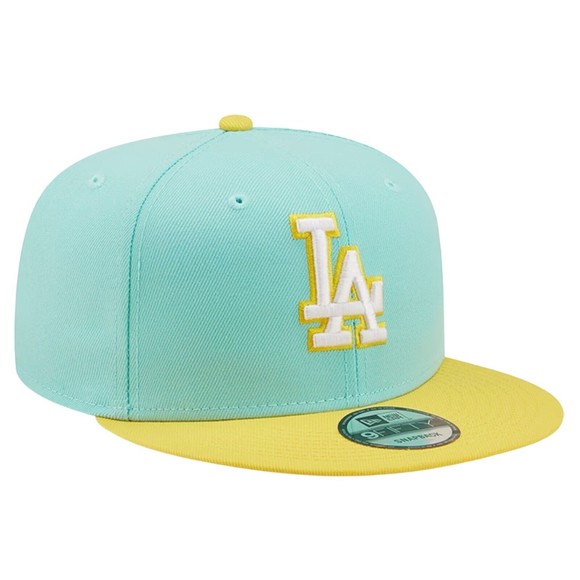 New Era Los Angeles Dodgers Icon Color Pack 9FIFTY Snapback Hat Teal Yellow New - Picture 2 of 4